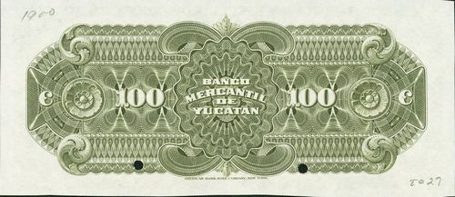 Mercantil Yucatan 100 H 00000 reverse