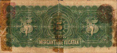Mercantil Yucatan 5 B 0528 reverse