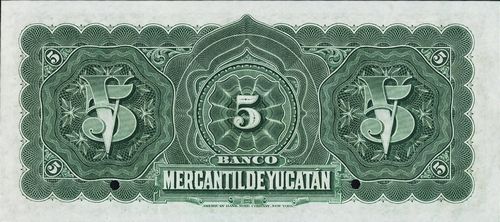 Mercantil Yucatan 5 H 00000 reverse