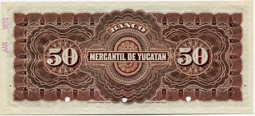 Mercantil de Yucatan 50 C 00000 reverse