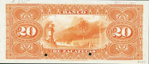 Zacatecas 20 00000 reverse