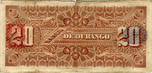 1896 Banco de Durango 20