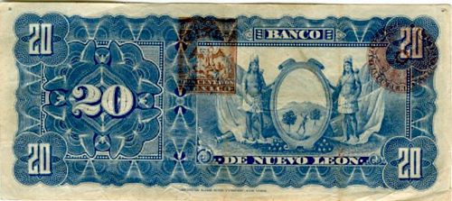 1896 Banco de Nuevo Leon 20